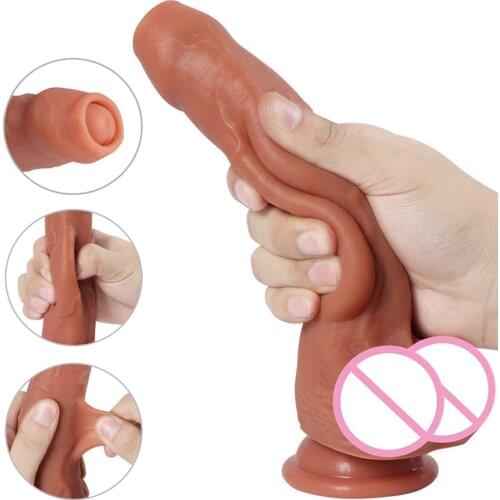 Hot Big Soft Dildo Realistic Dick Famale Masturbator Sex Toys Silicone Anal Dildo With Suction Cup Huge Penis For Women Sex Shop