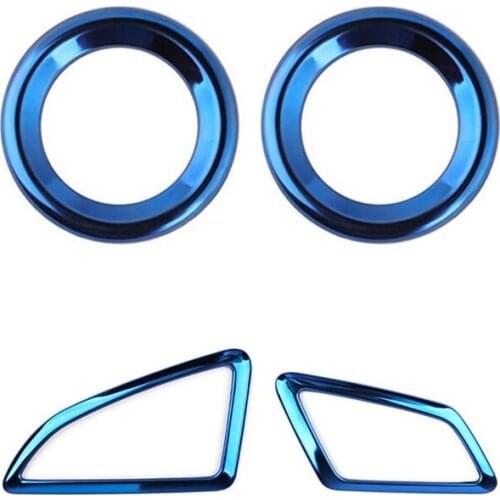 Interior Door Audio Speaker Ring Cover for 10Th Gen Honda Civic 2019-2016, Blue & Windshield Air Vent Wind Outlet Cover