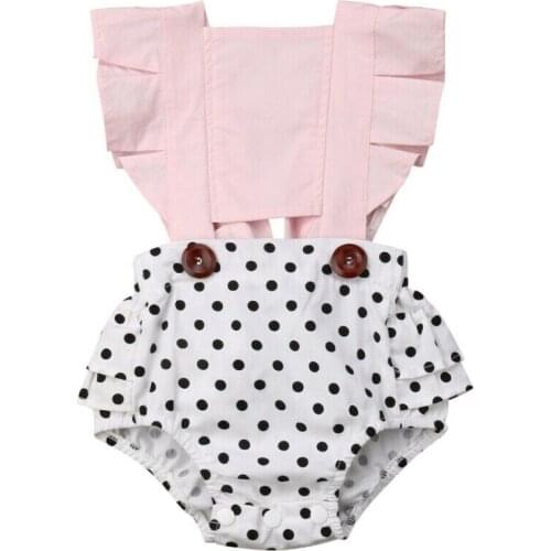 Newborn Baby Girls Clothes Jumpsuit Bodysuit Outfits Set Summer Sleeveless Floral Dot Bodysuits Backless