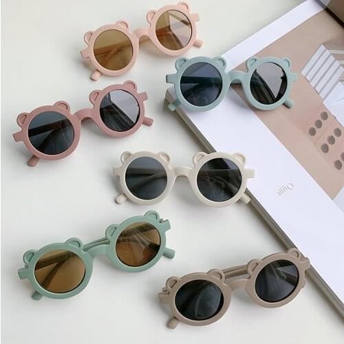 Children Sunglasses Round Frame Sunglasses For Boys Girls White/ Black/ Blue/ Brown/ Green/ Apricot/ Coffee