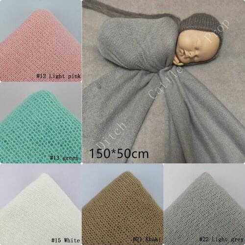 150*50cm Newborn Photography Props, Knitted Fabric wrap Photography Background, Baby Blanket, Newborn Basket Filler