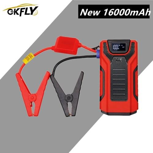 GKFLY 16000mAh Car Jump Starter Car Battery Booster Buster Car Starter Emergency Starting Device Power Bank Jumpstar Start Cable