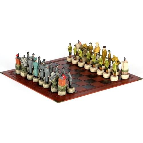 Historical Figures Theme Chess Painted Chess Piece Skin Board Go Chess Set Luxury Table Game Toy Gift Germany World War II