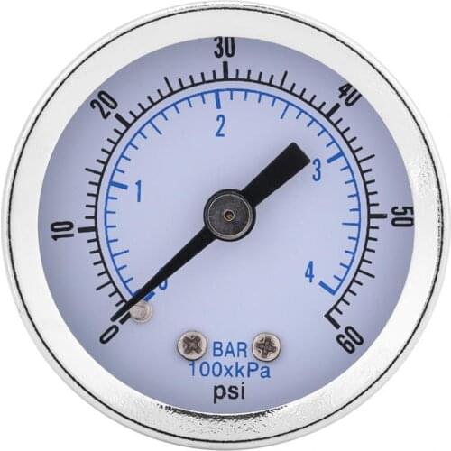 Pressure Gauge Water Compressor 0-60psi 0-4bar 1/8"BSPT Pressure Gauge Manometer for Water Air Oil Dial Instrument