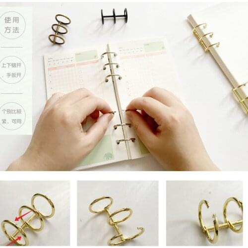 2Pcs/Lot Metal Loose Leaf Book Binder Hinged Rings Keychain Album Scrapbook Clips Craft Photo Album Metal Ring Binder