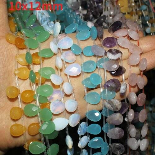 Natural Stone Crystal Aventurine Beaded Charms Jewelry Making 10*12mm Drop-shaped Piece Loose Beads DIY Bracelet Necklace Parts