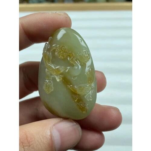 Natural 7A hetian jade Handcarved handcarved yellow jade pendant jade necklace women men pendants jewelry jade necklaces