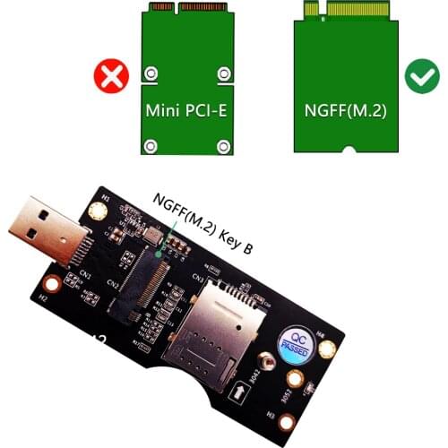 NGFF(M.2) to USB 3.0 Adapter with Dual NANO SIM card Slot for 3G/4G/5G Module