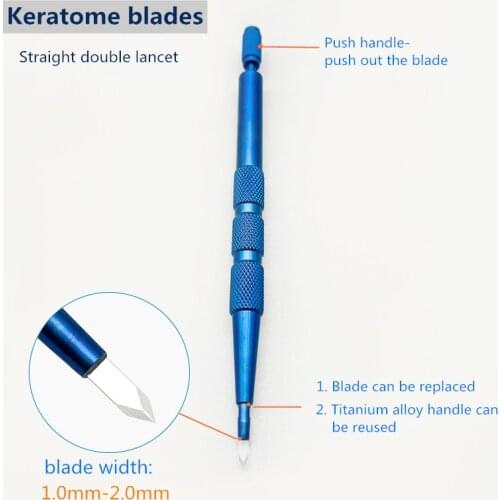 Ophthalmic Sapphire Keratome blades Straight double lancet Ophthalmic microsurgical blade