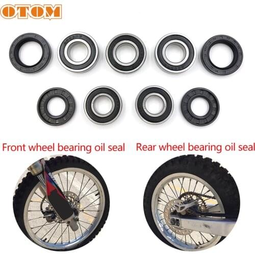 OTOM Motorcycle Front And Rear Wheel Hub Oil Seal Bearing Set 4Pcs Seals And Wheel Bearing Kit For HONDA CRF 150R CRF150RB 07-20