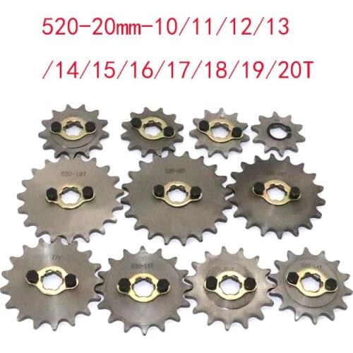 520 20mm 10 11 12 13 14 15 16 17 18 19 20T Front Engine Sprocket For Honda Lifan ZongShen YCF ATV Quad Dirt Pit bike Buggy
