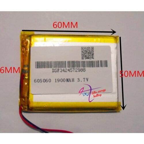 Size 605060 3.7V 1900mah tablet battery With Protection Board For MP5 GPS Tablet PC Digital Products
