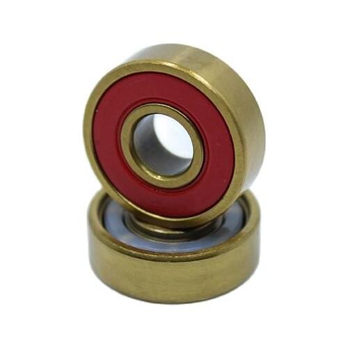 608-TIG Bearing 8x22x7 mm 2PCS Skateboard V RS Surface Gold Titanium Plating Nylon Cage Ball Bearings 608 TIG