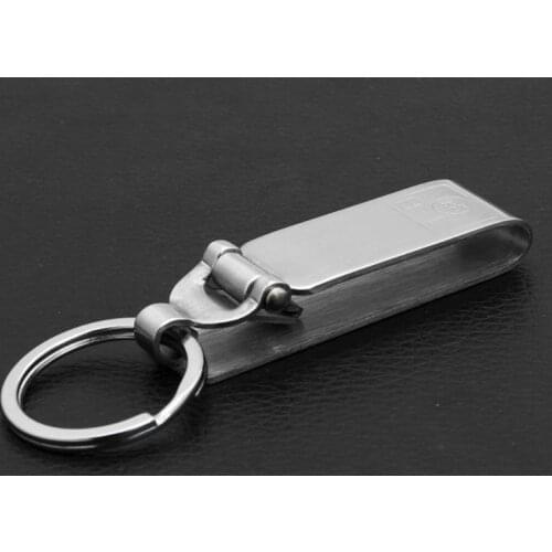 63HC Anti-Lost Heavy Duty Stainless Steel Belt Keyring Key Holder Key-Clip Detachable