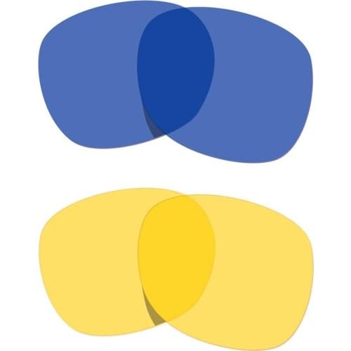 HKUCO For Garage Rock Sunglasses Replacement Polarized Lenses 2 Pairs - Transparent Yellow&Transparent Blue