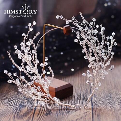 Wedding Handmade Silver Hairbands Brides Korean Soft Rhinestone Tiara Headwear Crystal Hair Jewelry