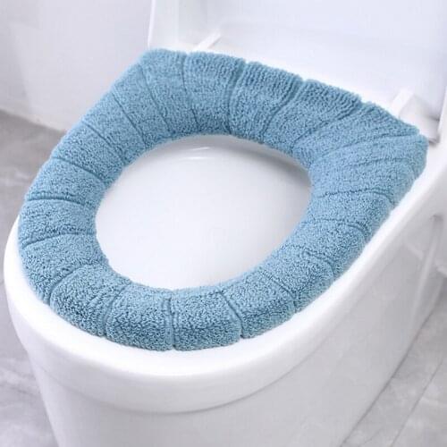 Warm Soft Toilet Seat Pad Bathroom Closestool Protector Bathroom Accessories Set Toilet Seat Cover Mat