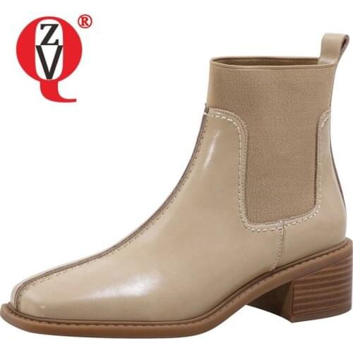 ZVQ Women winter New Style Patent Leather Leisure short boots Square Toe office lady Concise Comfortable Solid color Mature