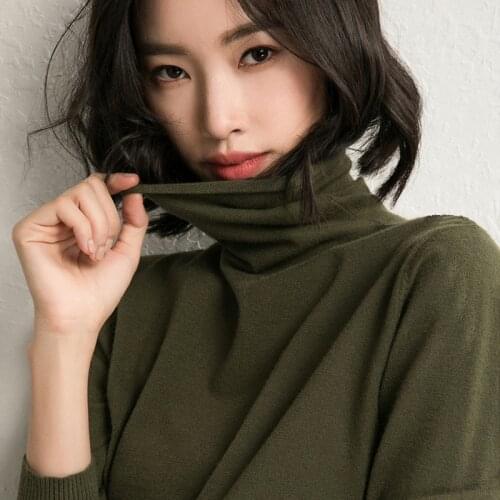 Johnature 2020 New Spring Turtleneck Pullover Slim Sweaters For Women Solid Color Knitted Slim Mori Girl Cloths Casual Sweaters