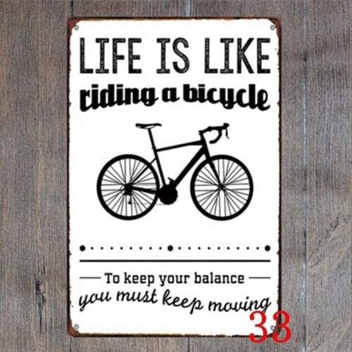 Life is Like Riding A Bicycle Your Must Be Balance Retro Metal Tin Sign Plaque Poster Wall Decor Art Shabby Chic Gift