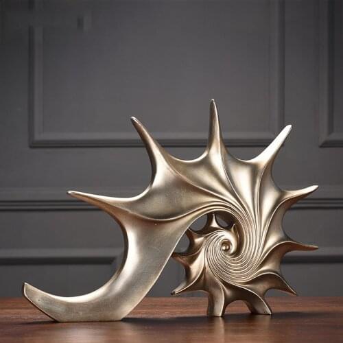 Gold White Blue Conch Statue Handicraft Decorations Christmas Decorations For Home Sculpture Escultura Home Decor Accessories