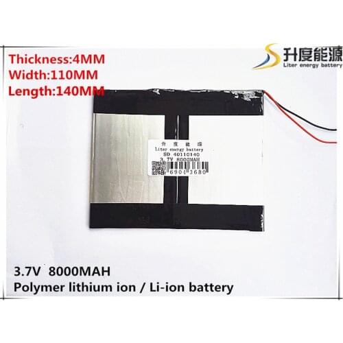 1pcs 3.7V,8000mAH,[40110140] PLIB (polymer lithium ion /Li-ion battery) for tablet pc,mid,power bank,for N10,Ampe A10