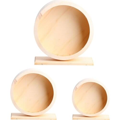 1PC Wooden Mute Roller Hamster Running Exercise Wheel Toys Small Pet Sports Joggings Wheel Mouse Hedgehog Wheel Pet Toy