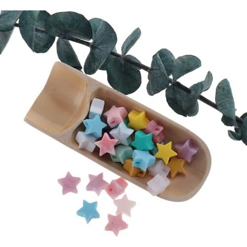 100pcs Silicone Teether Beads Baby Silicone Stars Beads Babies Accessories Teeth Care BPA Free Baby Toys Food Grade Silicone