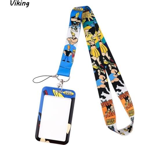 20pcs/lot G1861 Cartoon Man Lanyard Keychain key Badge ID Mobile Phone Rope Cute Gifts Lanyard With Card Holder