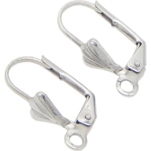 20pcs/lot 19X10mm 316L Stainless Steel Earring Hook Clasps Earrings Clip Hooks Wire for Earrings Jewelry Making Findings