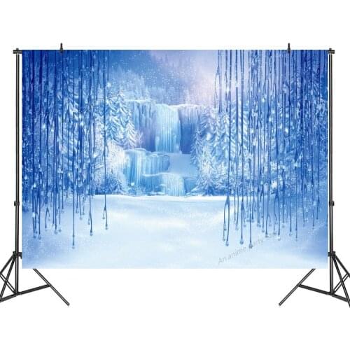 125x80/210x150cm Frozen Party Backdrops Curtain Photobooth Backdrop Childrens Birthday Party Wall Decorations Backdrop Stand