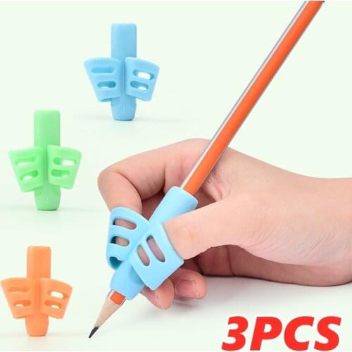 3Pcs Stationery Children Writing Correction Device Silicone Pen Holder Students Learning Write Corrector Tool Teaching Equipment