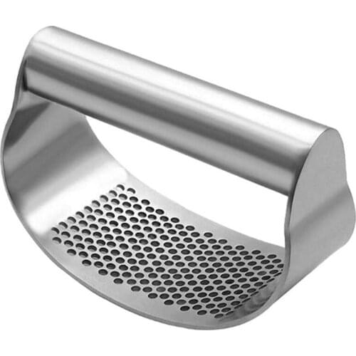 3 Pcs/Set Stainless Steel Manual Ginger Garlic Masher Garlic Peeler and Cleaning Brush Kitchen Gadget Set