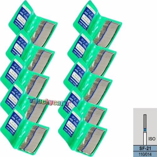 500Pcs/10 Bags Dental Diamond FG High Speed Burs For Polishing Smoothing 1.6MM SF-21