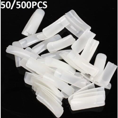 500 Pcs/Set False Nail Nude White False Nail Art Tips French Acrylic Polish UV Gel Sticker Salon DIY Design Manicure Tools