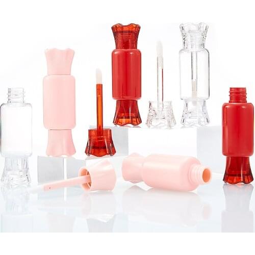 8ML Adorable Candy Shape Lip Gloss Lip Glaze Tube Red Lipstick Lip Balm Refillable Bottle Lip Oil Wand Tube Mascara Containers