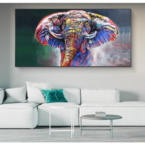 Abstract Colorful African Elephants Canvas Paintings on The Wall Art Posters And Prints Graffiti Art Pictures Kids Room Decor