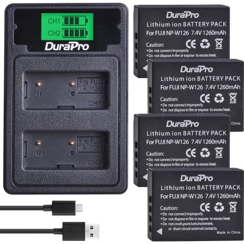 7.4V 1260mAh NP-W126 NP W126 Camera Battery + Charger with Type C Port For Fuji HS50 HS35 HS33 HS30EXR XA1 XE1 X-Pro1 XM1 X-T10