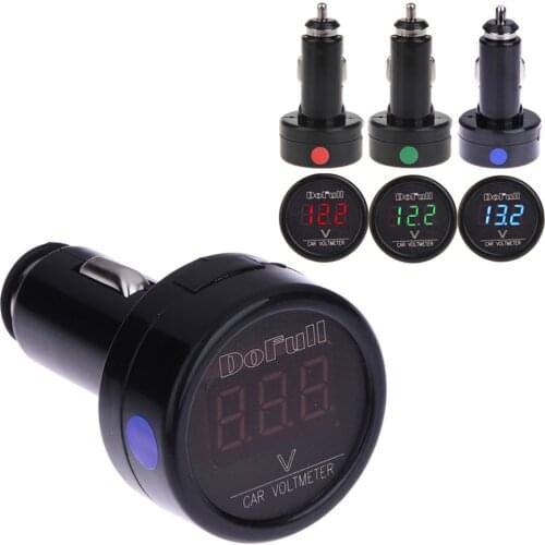 3 in 1 12/24V Car Auto Monitor Display USB Charging Charger for Phone Tablet GPS LED Digital Voltmeter Gauge Thermometer