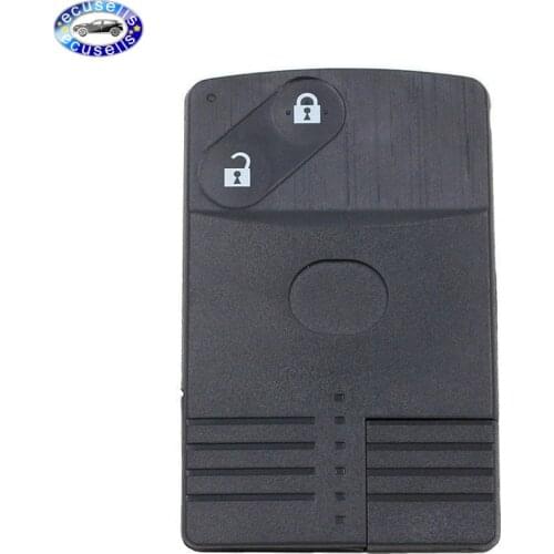 2 BUTTON SMART CARD KEYLESS REMOTE KEY SHELL CASE FOB UNCUT KEY FOR Mazda 5 6 CX-7 CX-9 RX8 Miata MX5