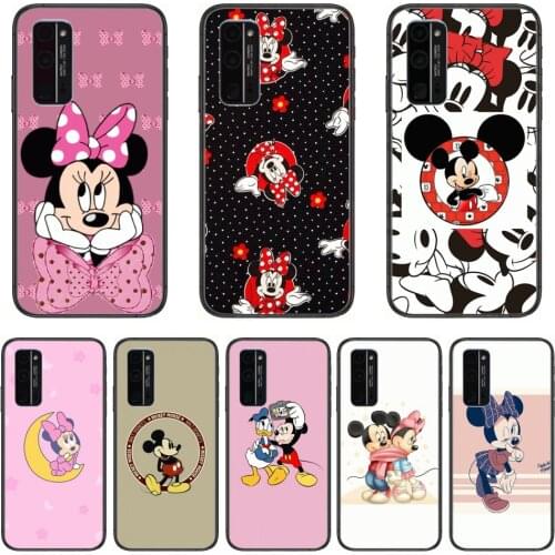 Mickey Phone Case Hull For Huawei Honor 8 9 10 20 30 A S Lite Pro 5g i Black Back Soft Cell Cover Pretty