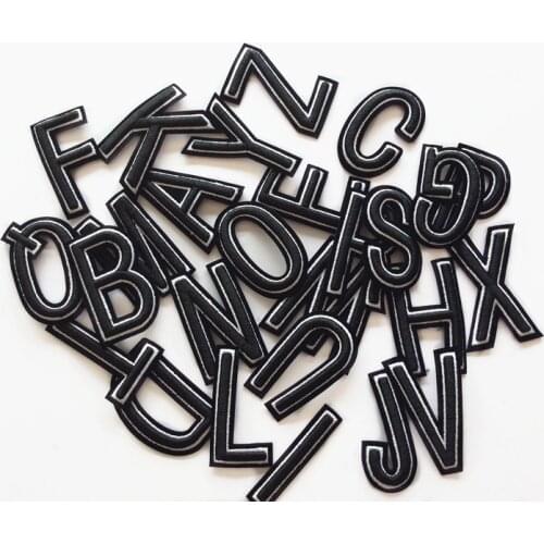 Black English Alphabet Letters Applique Sew On Patch For Clothing Badge Paste For Clothes Bag Shoes A-Z Nice