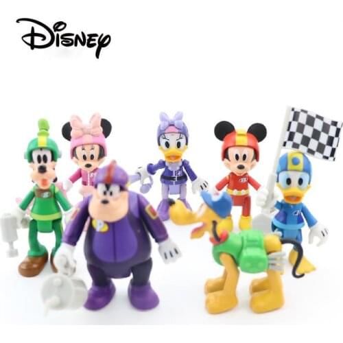 7pcs/set Disney Anime Diy Action Figures Toys Mini Mickey Minnie Mouse Donald Daisy Duck Goofy Pluto Model Dolls Kids Gift