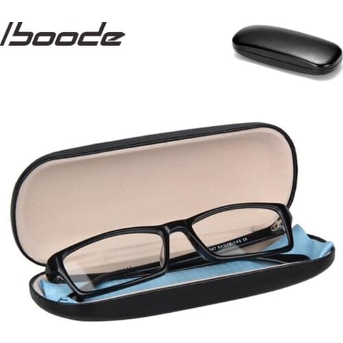 Iboode Simple Leather Hard Reading Glasses Case Protector Women Men Black Sunglasses Storage Case Box Eyewear Holder Organizer