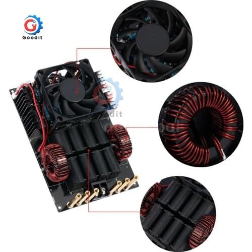 50A 1000w 1kw ZVS induction heating machine product voltage 12V-40V Heating plate Tesla module Cooling Fan