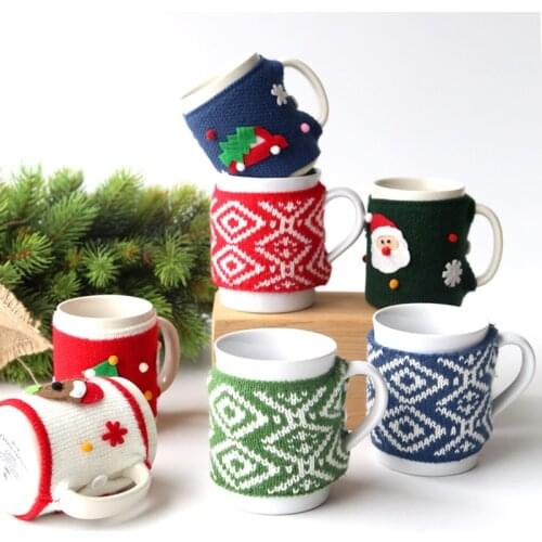 Nordic Personality Creative Christmas Sweater Ceramic Cup Simple Cute Office Couple Pair Cup Milk Cup Mug Coffee CupC
