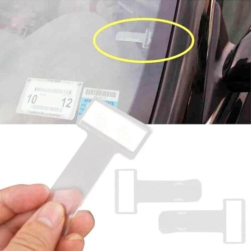 5Pcs Adhesive Car Windscreen Windshield Parking Ticket Permit Card Holder Clip