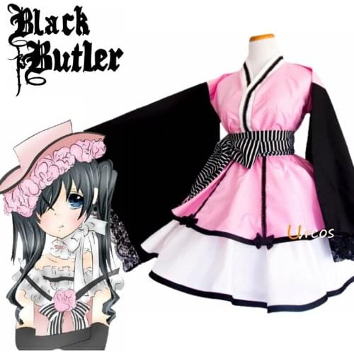 Anime Black Butler Kuroshitsuji Ciel Phantomhive Kimono Dress Uniform Outfit Cosplay Lolita Costumes