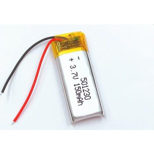 3.7V 150mAh 501230 Lithium Polymer Li-Po Rechargeable Battery For DIY Mp3 GPS bluetooth headphone headset