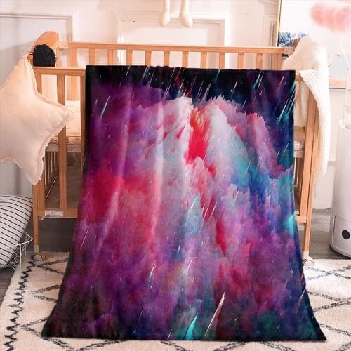 3D Print Outer Space Pattern Style Blanket Customize Colorful Sofa Blanket Single Bedding Bedroom Living Room Home Decoration